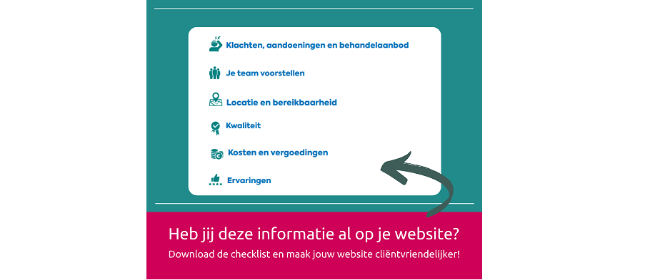 Checklist informatie voor de cliënt: zorg voor de juiste informatie op jouw website